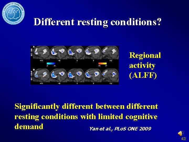 Different resting conditions? Regional activity (ALFF) Significantly different between different resting conditions with limited
