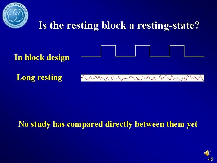Is the resting block a resting-state? In block design Long resting No study has