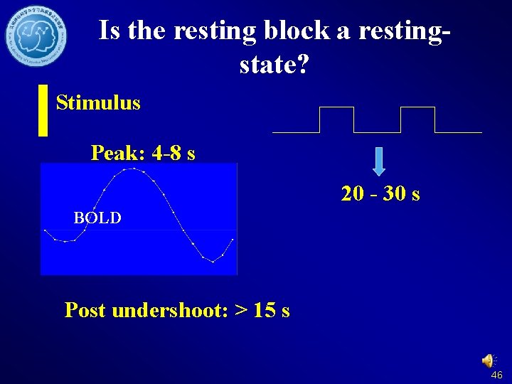 Is the resting block a restingstate? Stimulus Peak: 4 -8 s 20 - 30