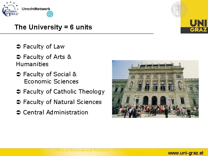 The University = 6 units Faculty of Law Faculty of Arts & Humanities Faculty