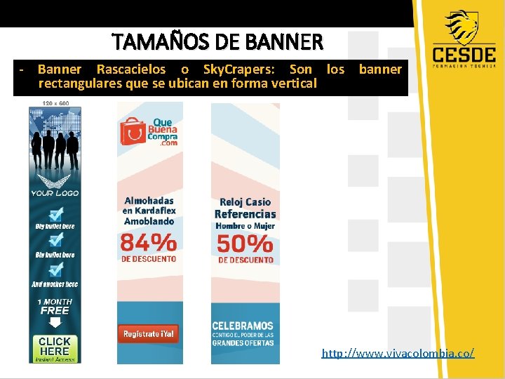 TAMAÑOS DE BANNER - Banner Rascacielos o Sky. Crapers: Son los banner rectangulares que