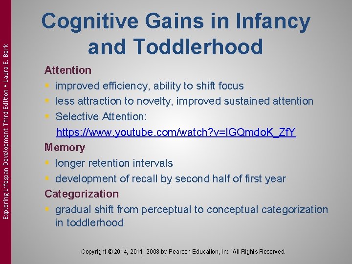 Exploring Lifespan Development Third Edition Laura E. Berk Cognitive Gains in Infancy and Toddlerhood Exploring Lifespan Development Third Edition Laura E. Berk Cognitive Gains in Infancy and Toddlerhood