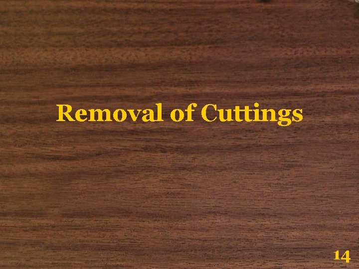 Removal of Cuttings 14 