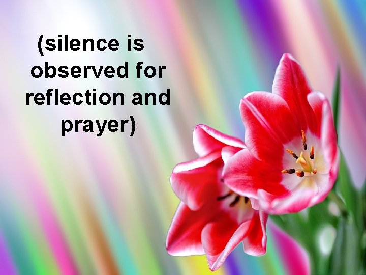 (silence is observed for reflection and prayer) 