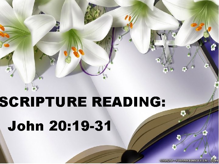 SCRIPTURE READING: John 20: 19 -31 