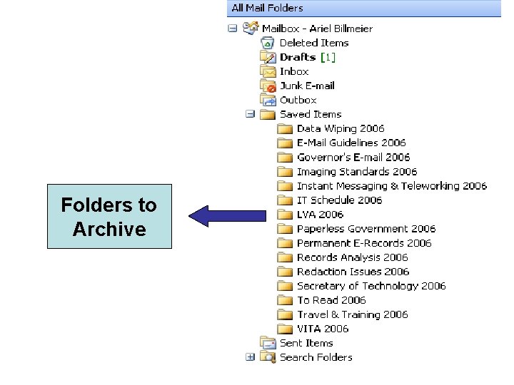 Folders to Archive 