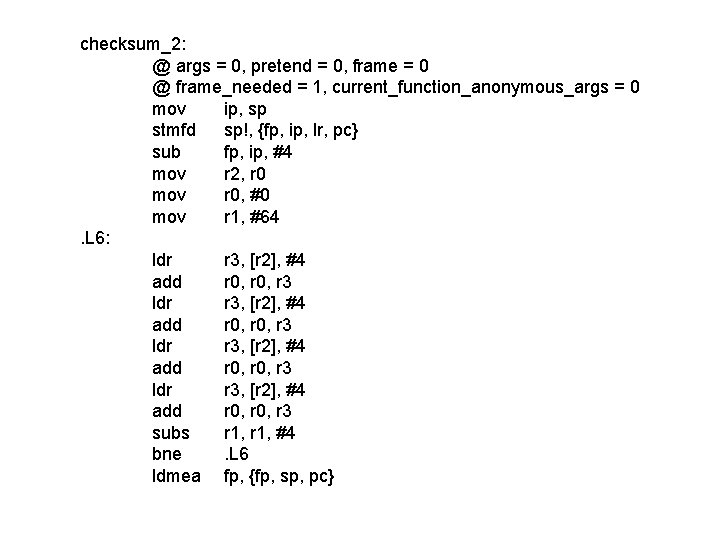 checksum_2: @ args = 0, pretend = 0, frame = 0 @ frame_needed =