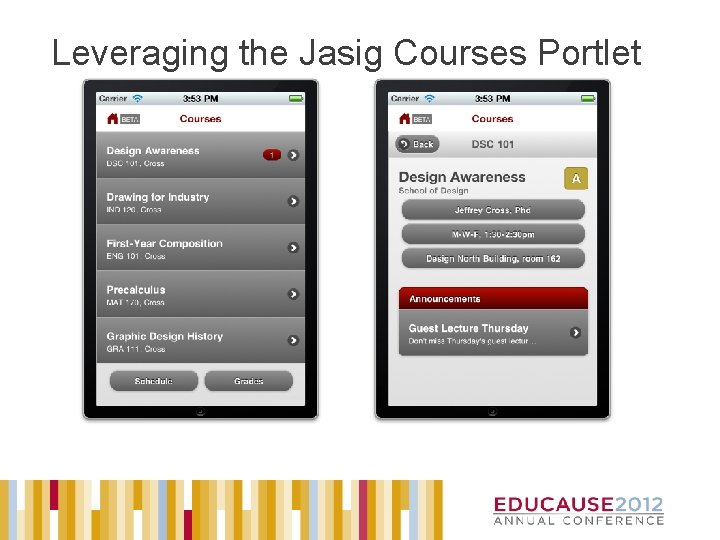 Leveraging the Jasig Courses Portlet 