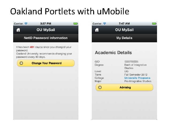 Oakland Portlets with u. Mobile 