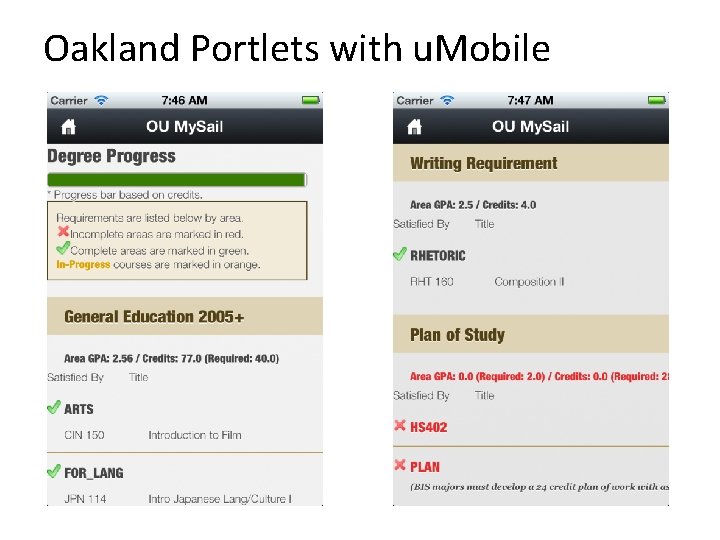 Oakland Portlets with u. Mobile 