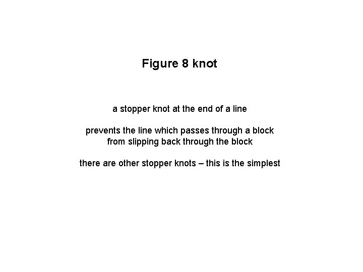 Figure 8 knot a stopper knot at the end of a line prevents the