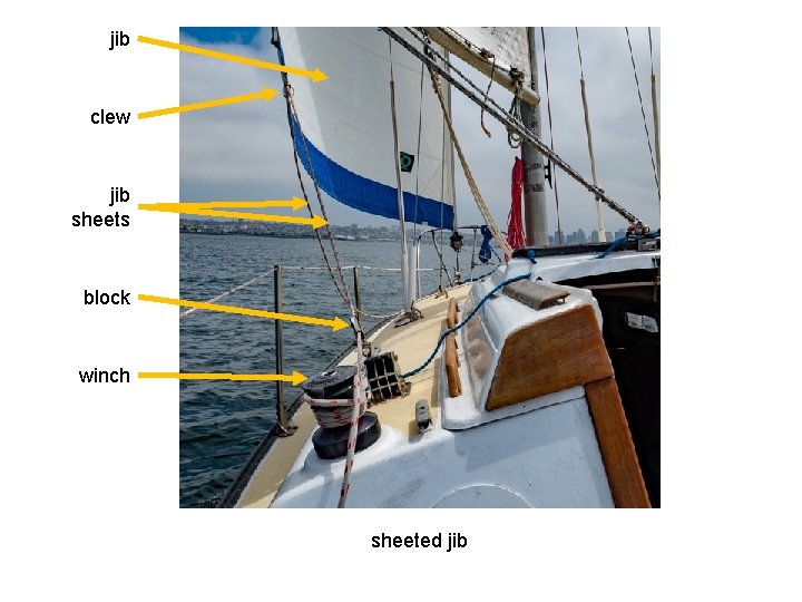 jib clew jib sheets block winch sheeted jib 