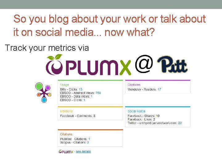 So you blog about your work or talk about it on social media. .