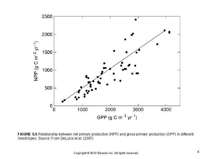 FIGURE 5. 5 Relationship between net primary production (NPP) and gross primary production (GPP)