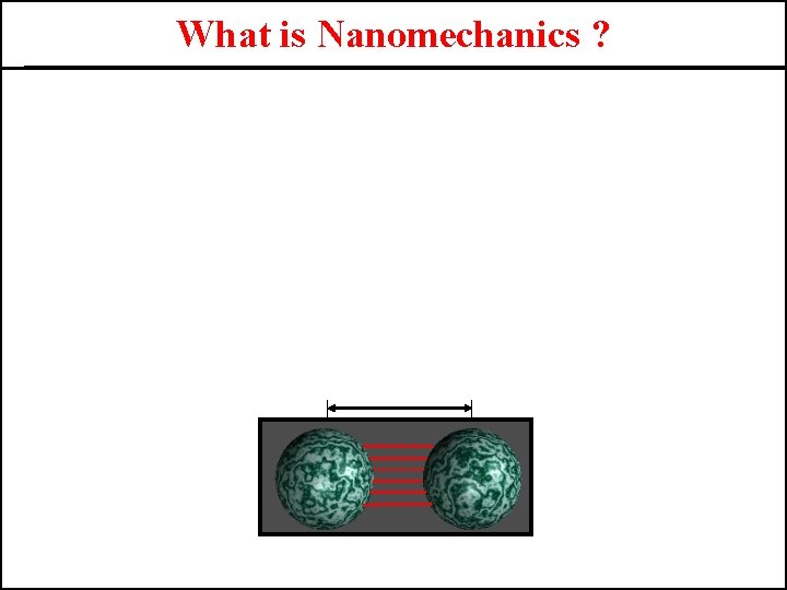 What is Nanomechanics ? 