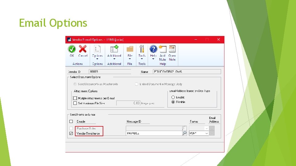 Email Options 