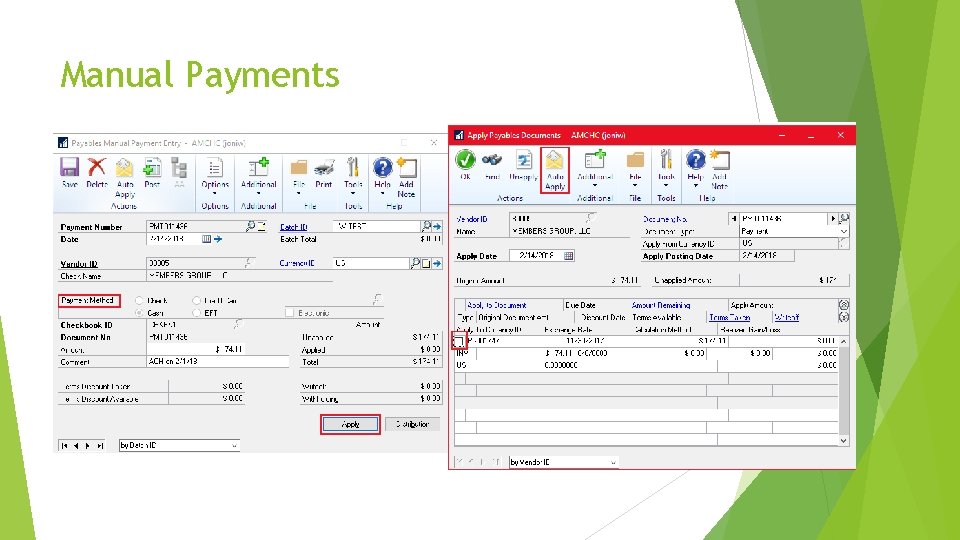 Manual Payments 