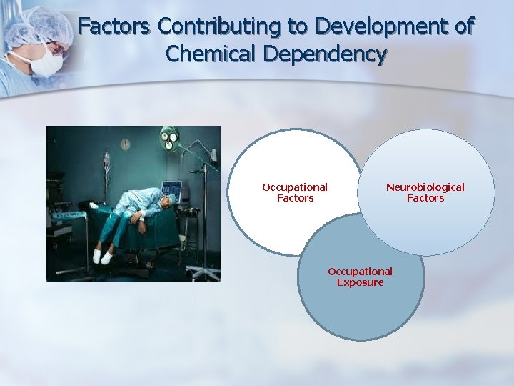Factors Contributing to Development of Chemical Dependency Occupational Factors Neurobiological Factors Occupational Exposure 