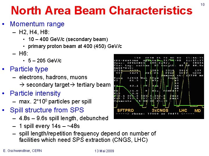 North Area Beam Characteristics 10 • Momentum range – H 2, H 4, H