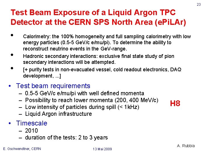 23 Test Beam Exposure of a Liquid Argon TPC Detector at the CERN SPS