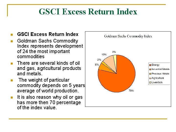 GSCI Excess Return Index n n n GSCI Excess Return Index Goldman Sachs Commodity