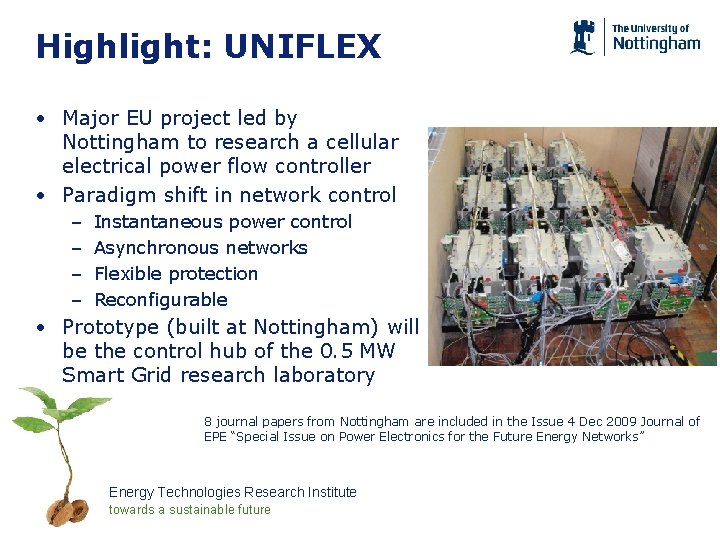 Highlight: UNIFLEX • Major EU project led by Nottingham to research a cellular electrical