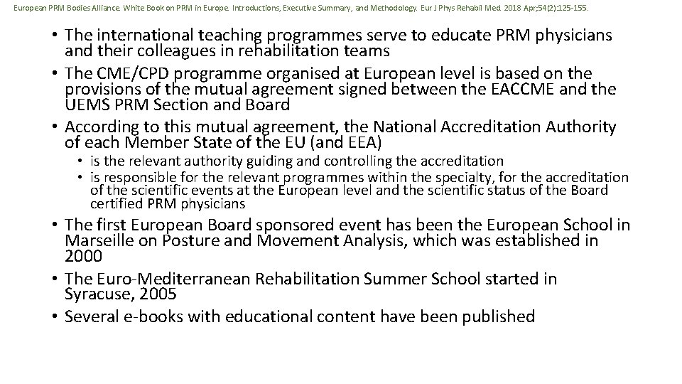 European PRM Bodies Alliance. White Book on PRM in Europe. Introductions, Executive Summary, and