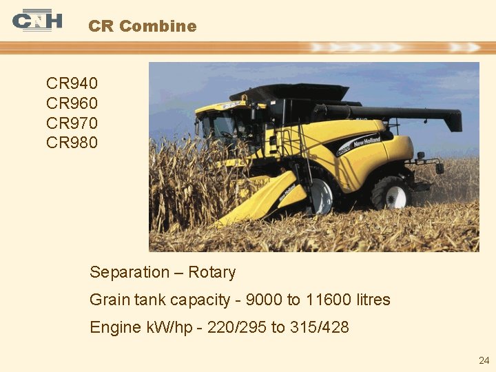 CR Combine CR 940 CR 960 CR 970 CR 980 Separation – Rotary Grain