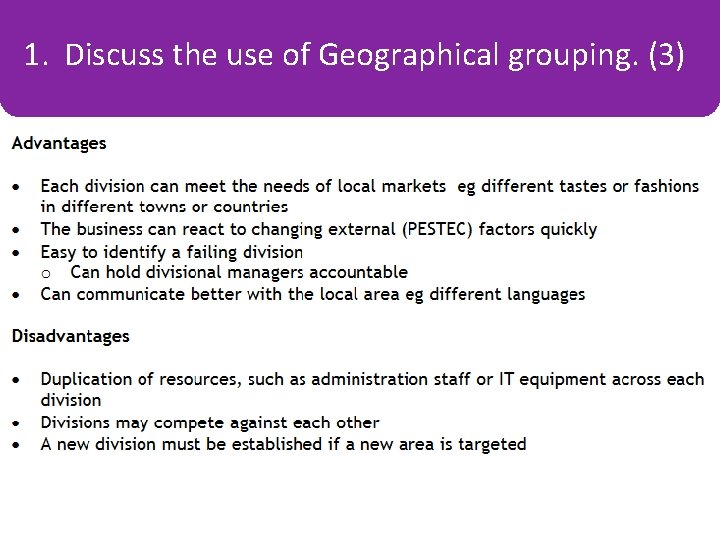 1. Discuss the. Some use of Geographical Key Termsgrouping. (3) 