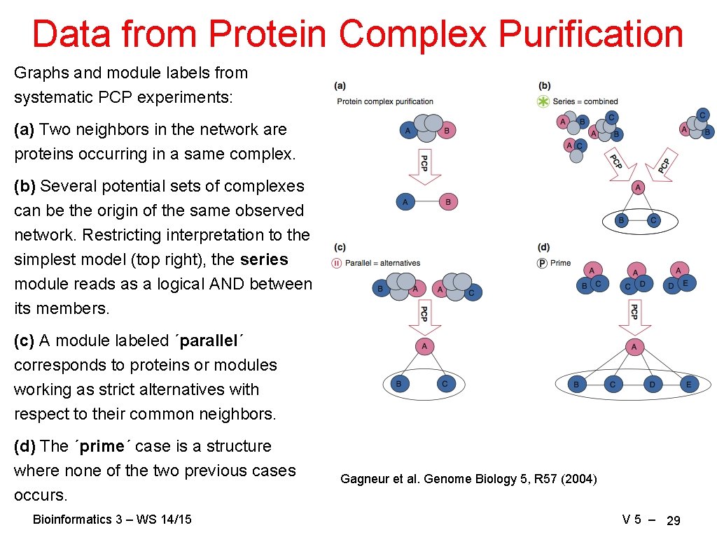 Data from Protein Complex Purification Graphs and module labels from systematic PCP experiments: (a)