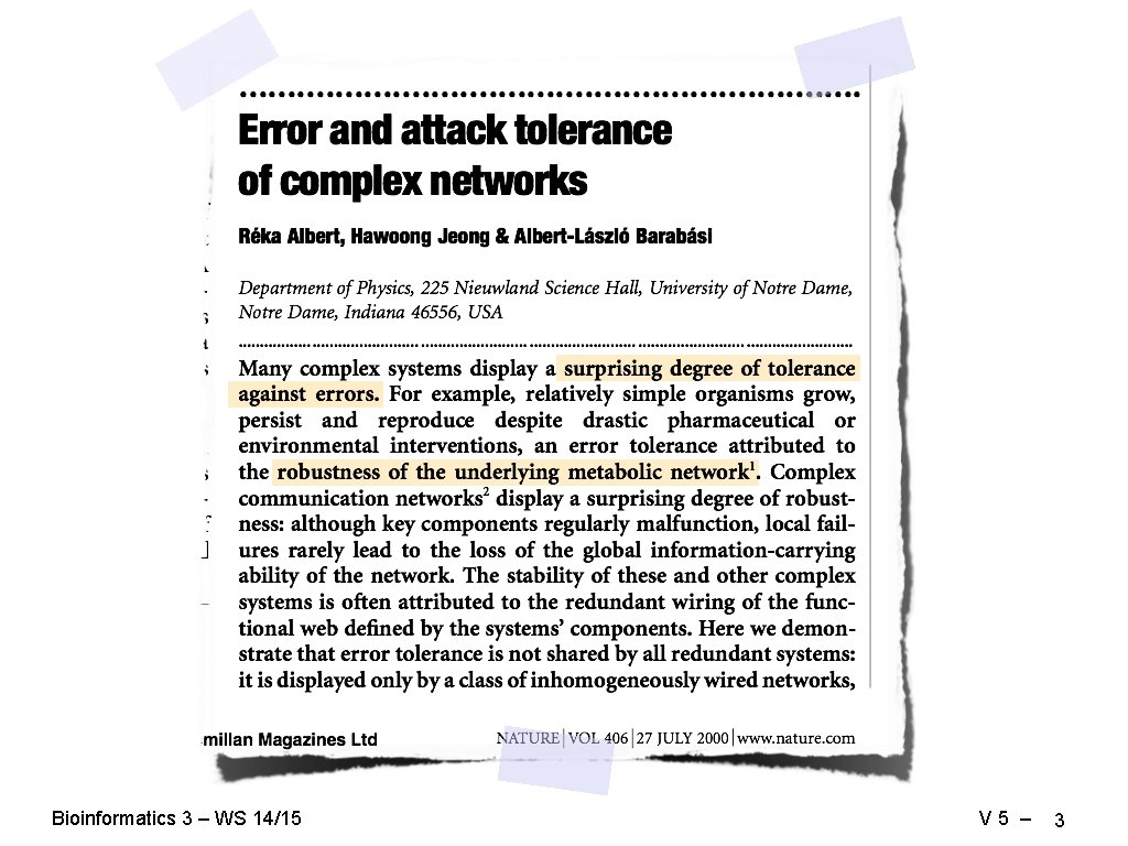 Bioinformatics 3 – WS 14/15 V 5 – 3 