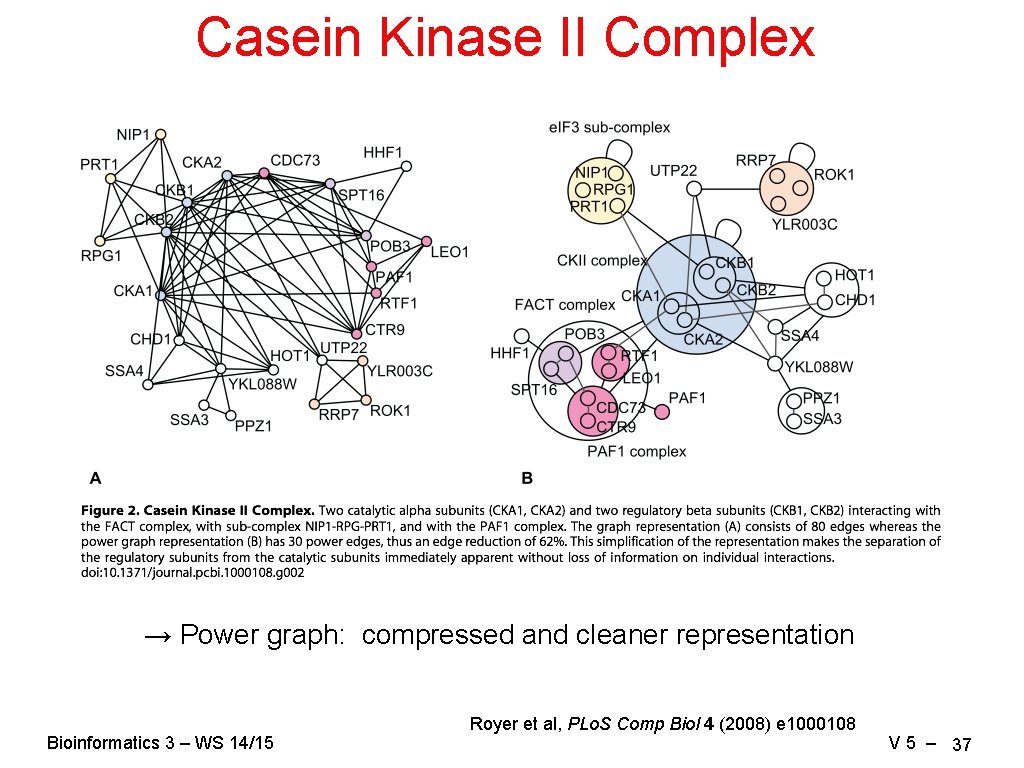 Casein Kinase II Complex → Power graph: compressed and cleaner representation Bioinformatics 3 –