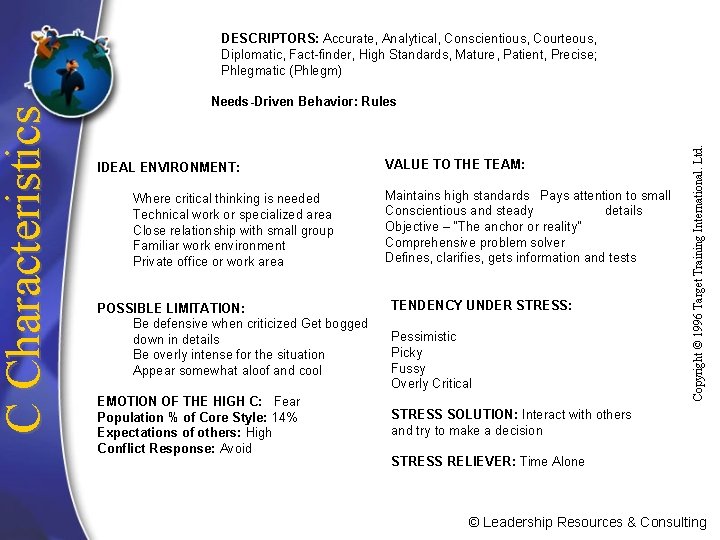  Needs-Driven Behavior: Rules IDEAL ENVIRONMENT: Where critical thinking is needed Technical work or