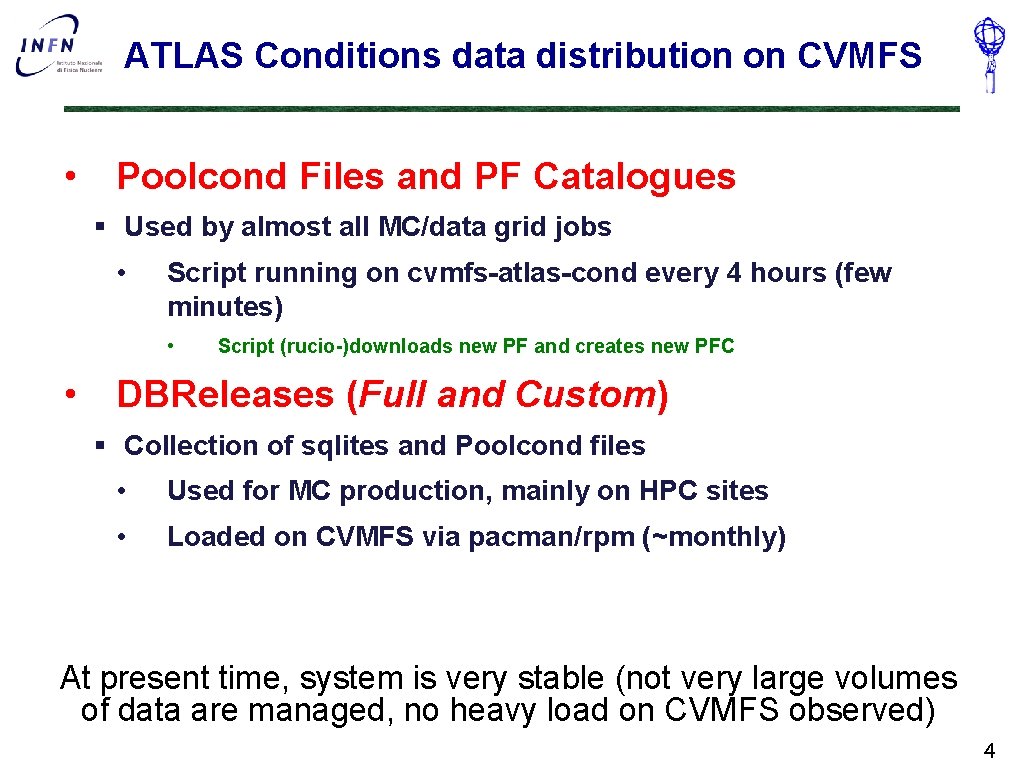 ATLAS Conditions data distribution on CVMFS • Poolcond Files and PF Catalogues § Used