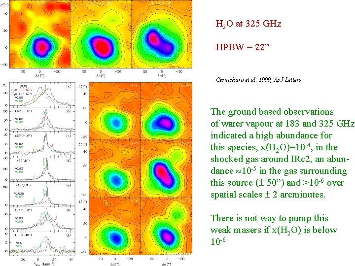 H 2 O at 325 GHz HPBW = 22” Cernicharo et al. 1999, Ap.