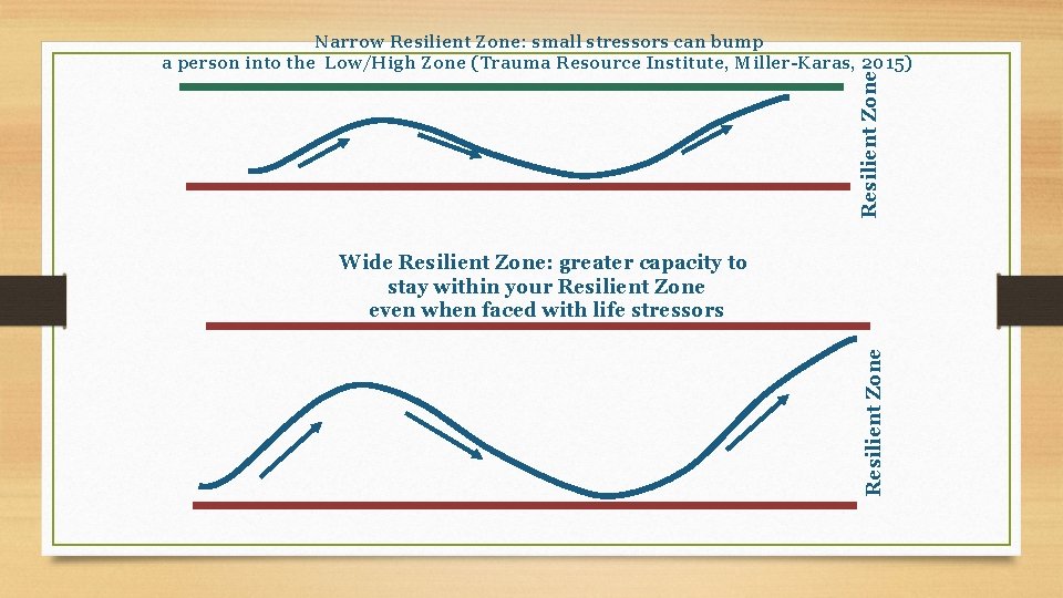 Resilient Zone Narrow Resilient Zone: small stressors can bump a person into the Low/High