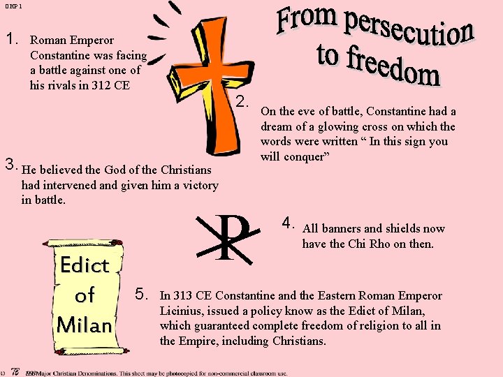 OHP 1 1. Roman Emperor Constantine was facing a battle against one of his