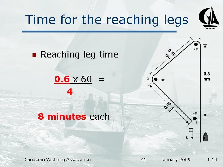 Time for the reaching legs n Reaching leg time 0. 6 x 60 =
