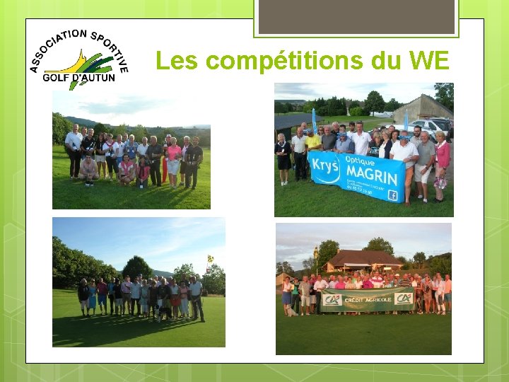 Les compétitions du WE 