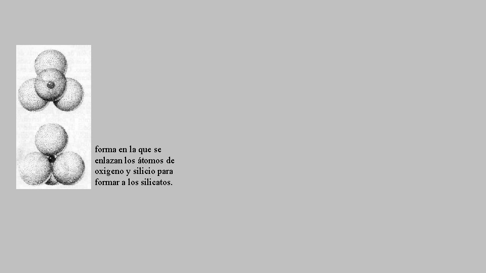 forma en la que se enlazan los átomos de oxigeno y silicio para formar
