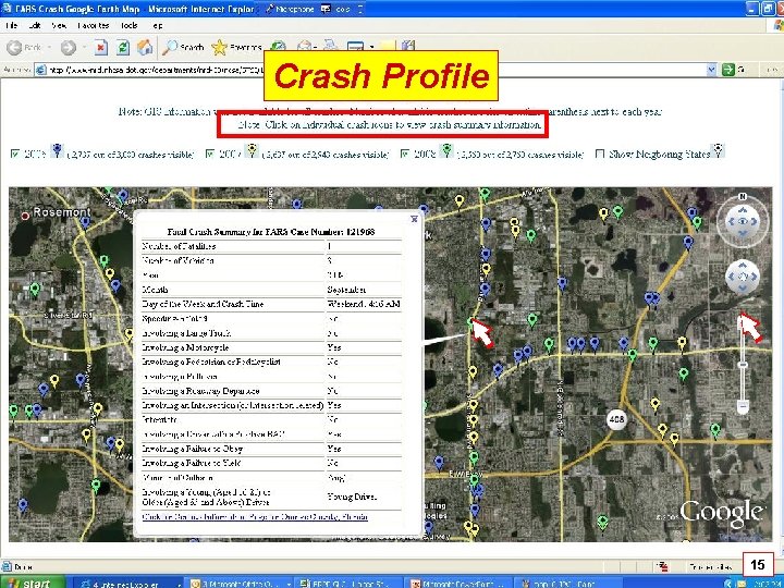 Crash Profile National Center for Statistics & Analysis November 10, 2009 10 15 15