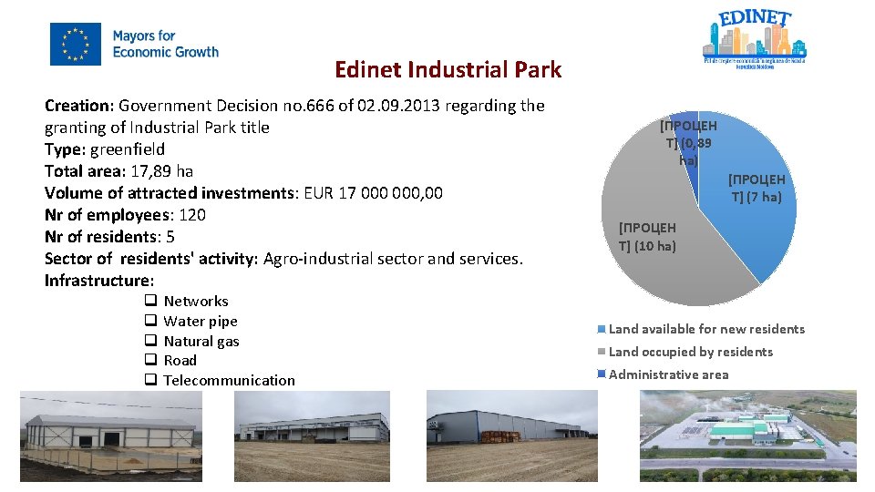 Edinet Industrial Park Creation: Government Decision no. 666 of 02. 09. 2013 regarding the