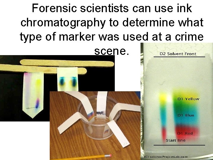 Forensic scientists can use ink chromatography to determine what type of marker was used