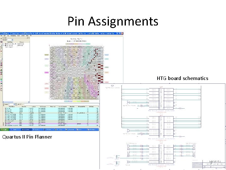 Pin Assignments HTG board schematics Quartus II Pin Planner 8 