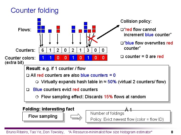 Counter folding Collision policy: q “red flow cannot increment blue counter” Flows: q “blue