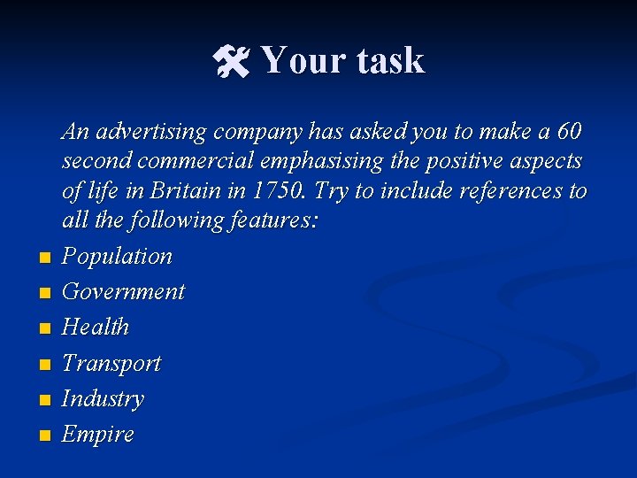  Your task n n n An advertising company has asked you to make