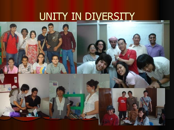 UNITY IN DIVERSITY OUR STUDENTS 