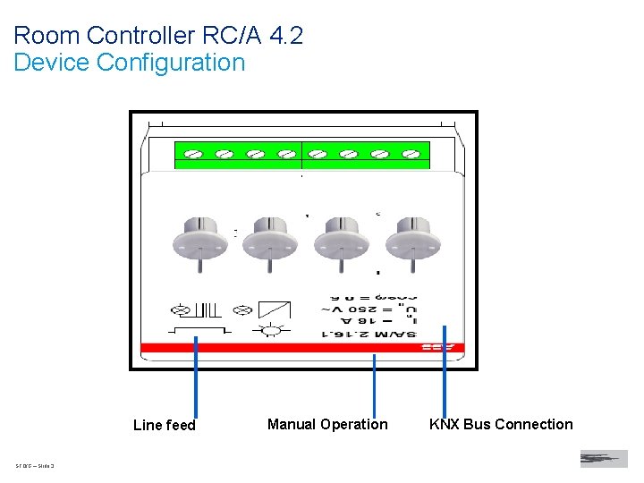 Room Controller RC/A 4. 2 Device Configuration Line feed STO/G – Slide 3 Manual