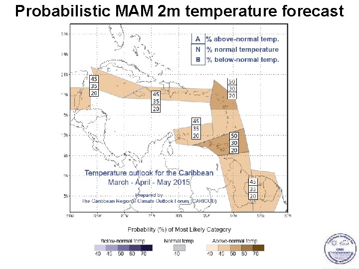 Probabilistic MAM 2 m temperature forecast D D A R T F 
