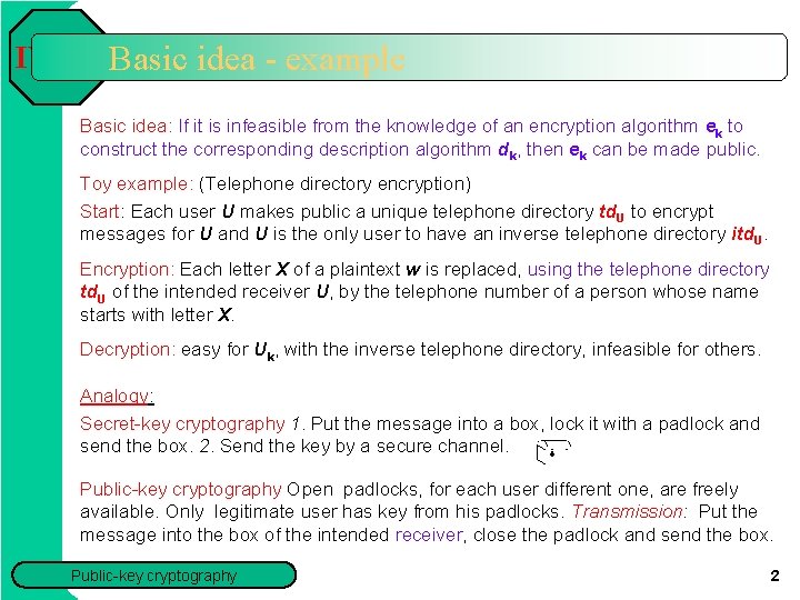 IV 054 Basic idea - example Basic idea: If it is infeasible from the